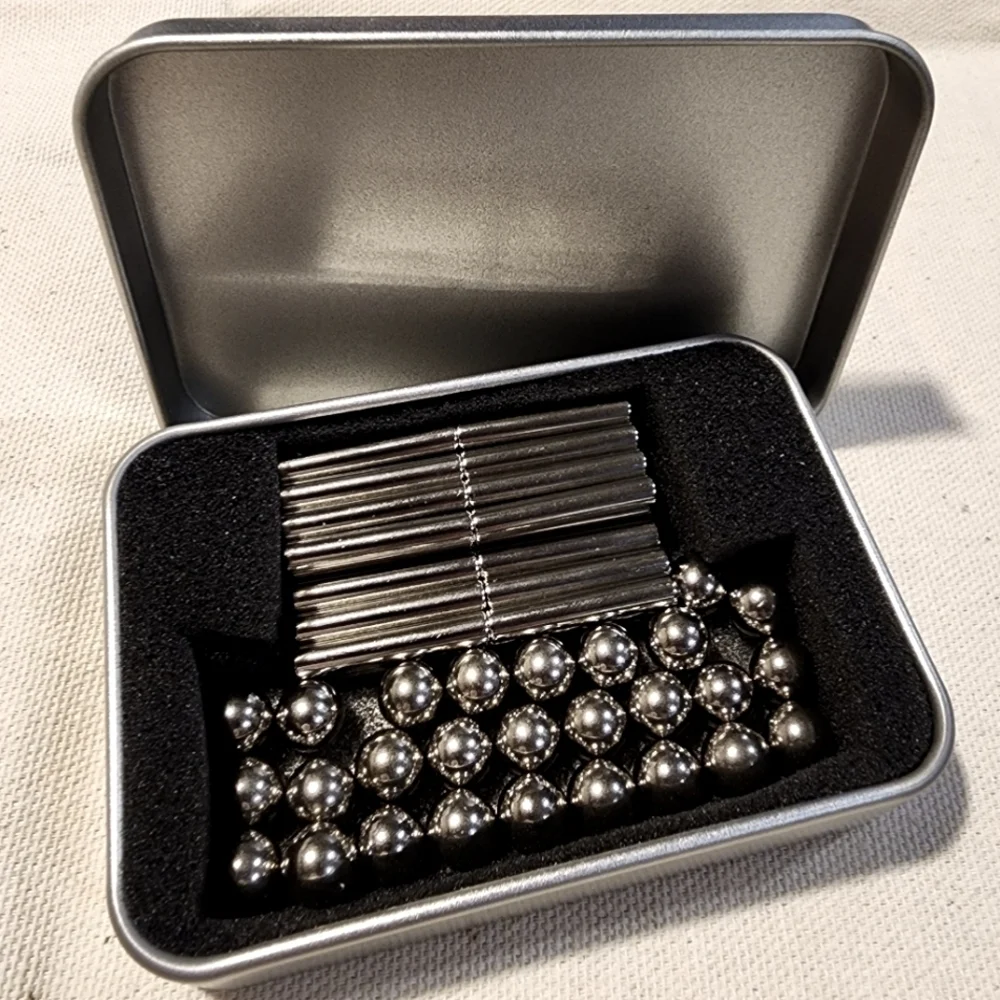 Magnetic rods with balls